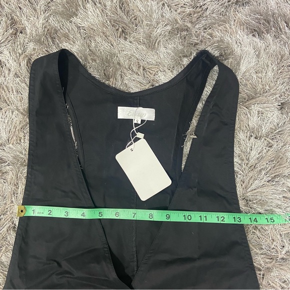 Etam women black cotton button down sleeveless overall tunic mini. Size S. NWT. - Picture 11 of 15